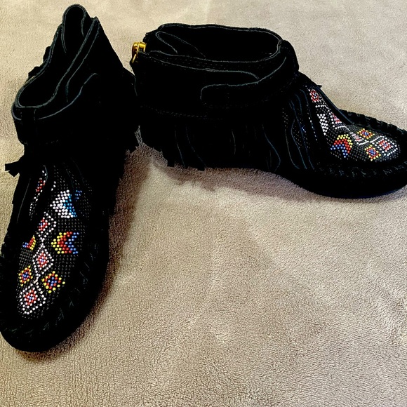 NWOT Ash  Serpico Fringe Womans Wedge Boot - Picture 3 of 10